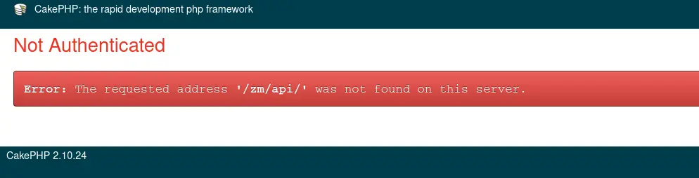 /zm/api exposing the CakePHP version